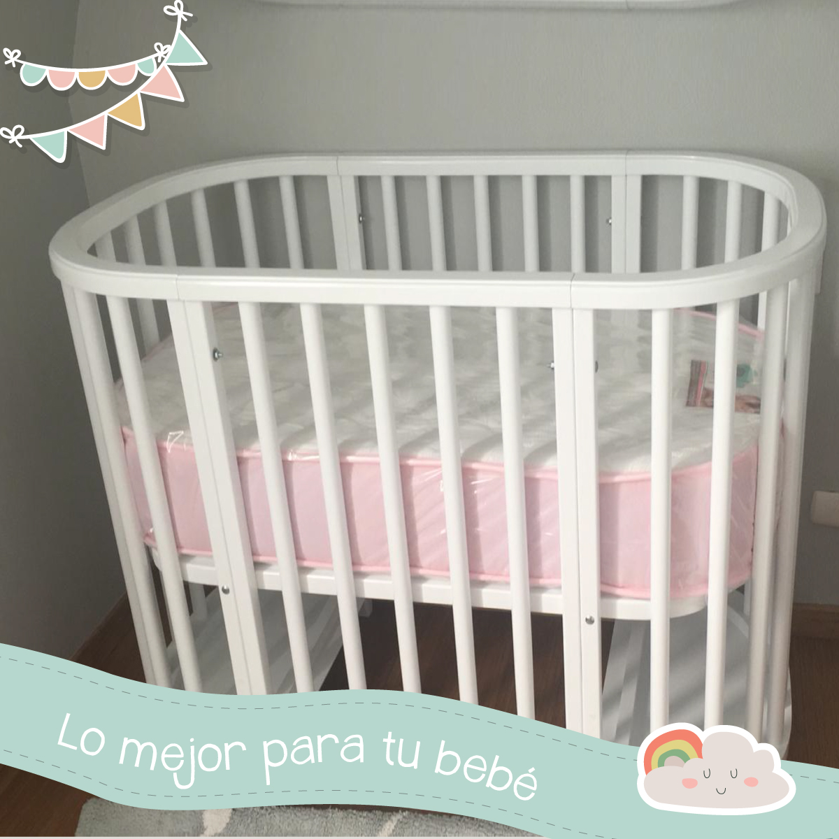 Colchon circular rosado - Colch&oacute;n para Pack and Play