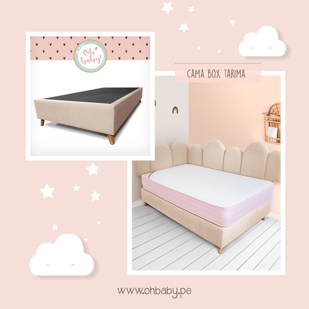 Cabecera Nube Tarima plomo ohbaby post rosa - Cabecera Nube